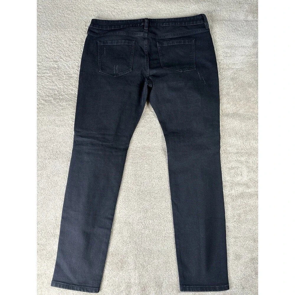 Fashion Nova  Men Distressed Skinny Jeans Black Mens 38x30 Stretch Ripped Denim